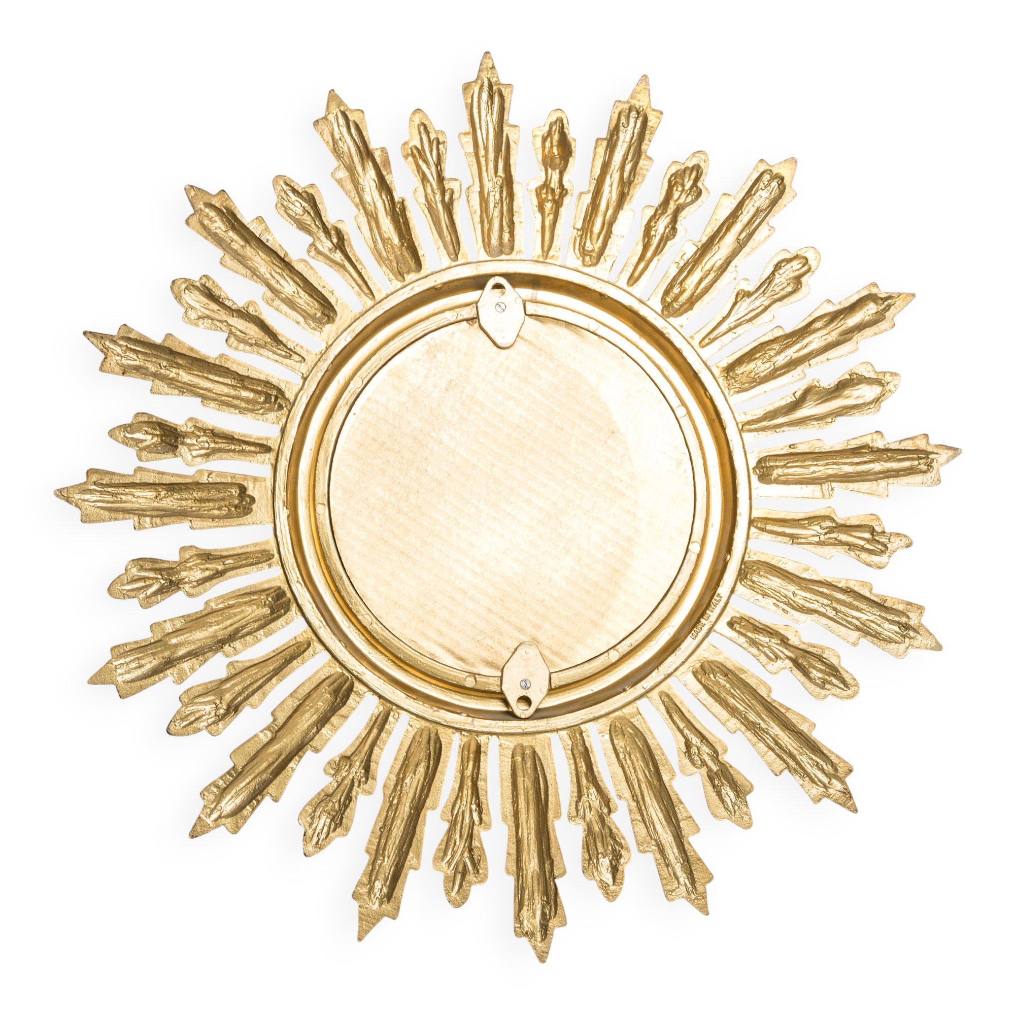 Vintage Italian golden sun mirror, mid-20th century.
