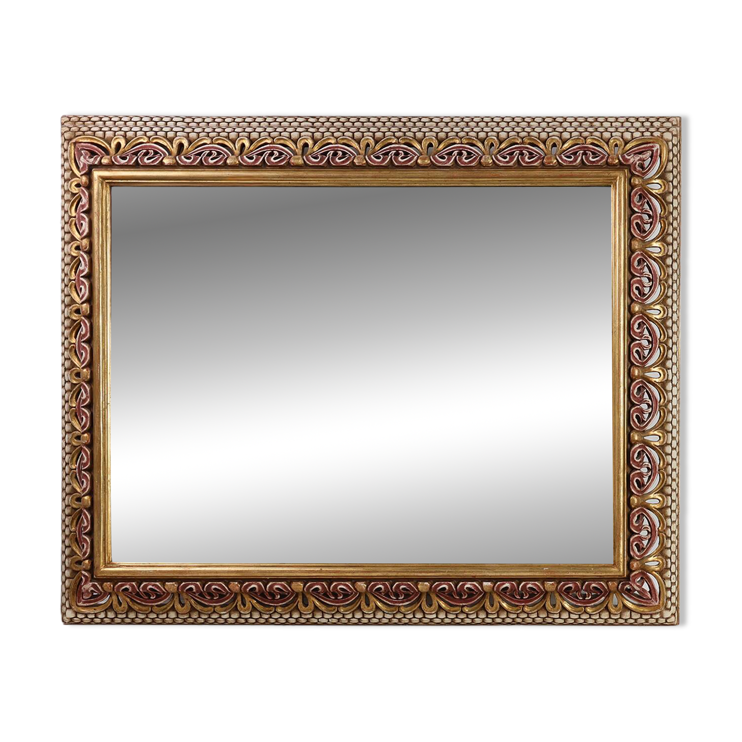 Baroque Revival Firenze Mirror in Carved Wood, Italy ca. 1960