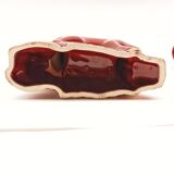 Lot of 2 Art Deco Ceramic Deer in Burgundy and Gold France