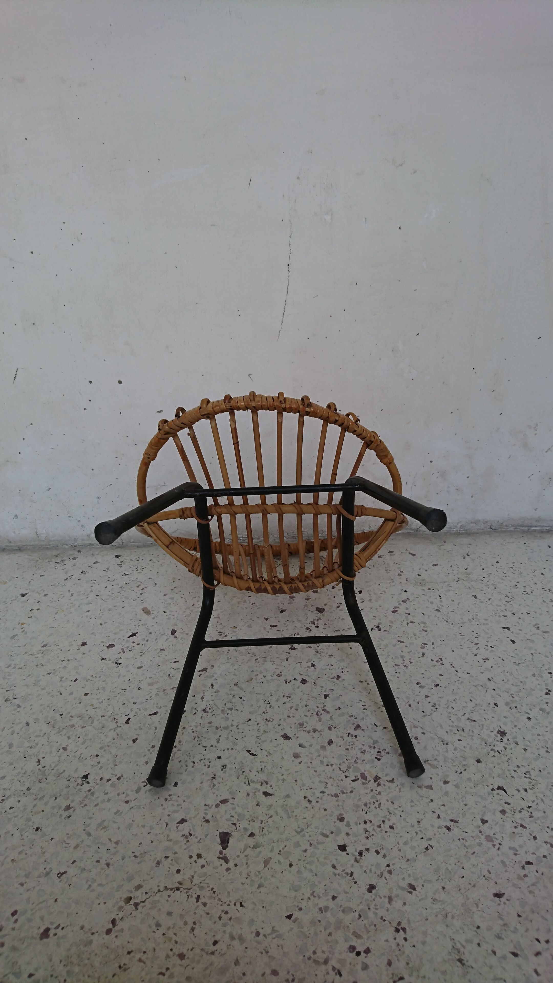 Chair shell rattan child 60s