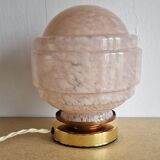 Table lamp in pink Clichy glass