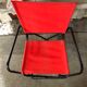 Old Folding Armchair Tube Metal Black + Red Fabric 70s Vintage