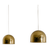 Pair of Swedish Brass Ceiling Pendant Lamps by Eje Ahlgren Bergboms, 1960s