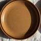 11 assiettes à dessert en grès liseré brun Sarreguemines