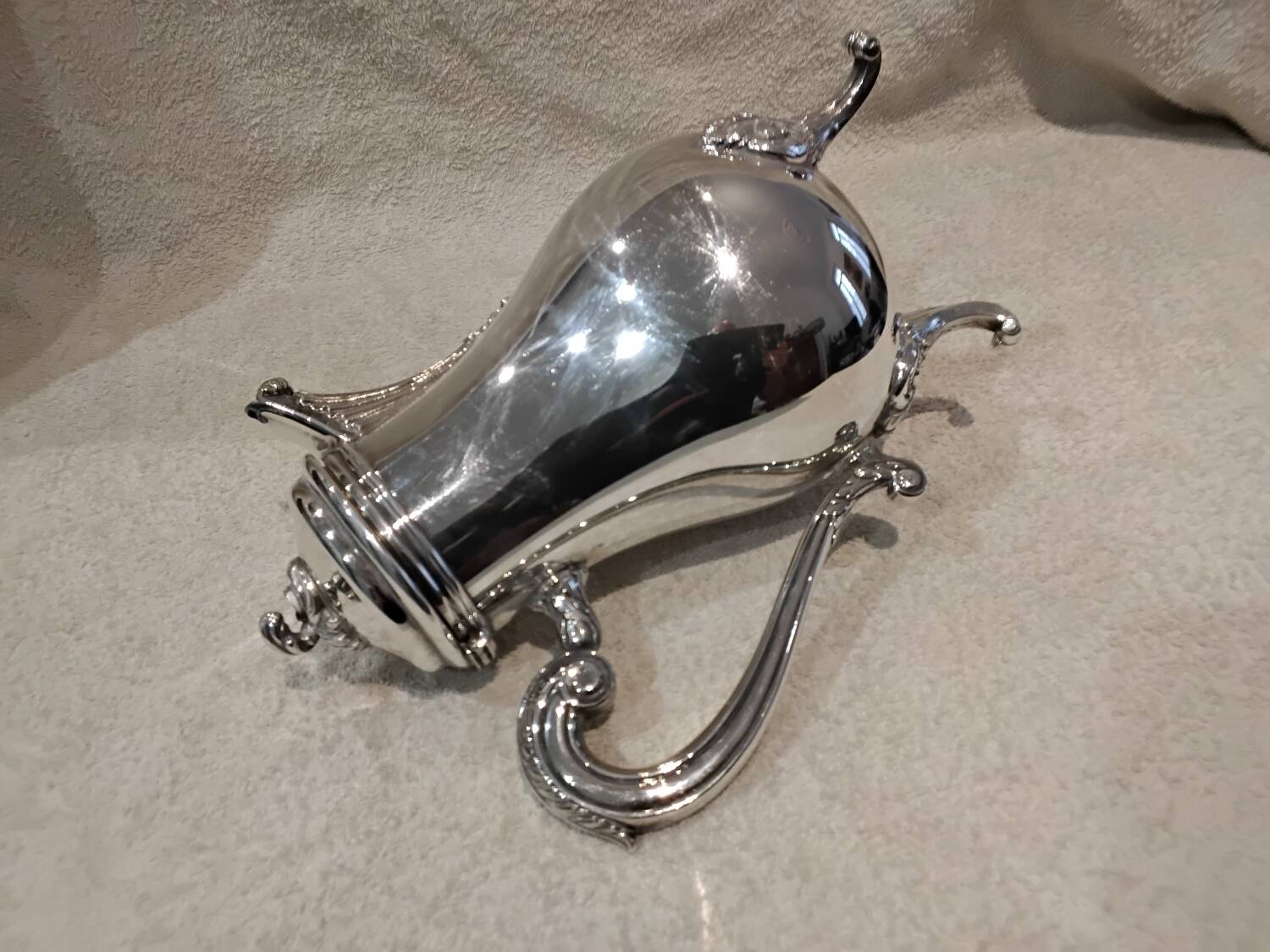 Silver-plated metal coffee pot by Christofle silversmiths, Marly model