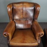 Armchair + sheepskin pouf