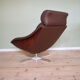 Mid-Century Danish Swivel Chair in Leather, 1970s