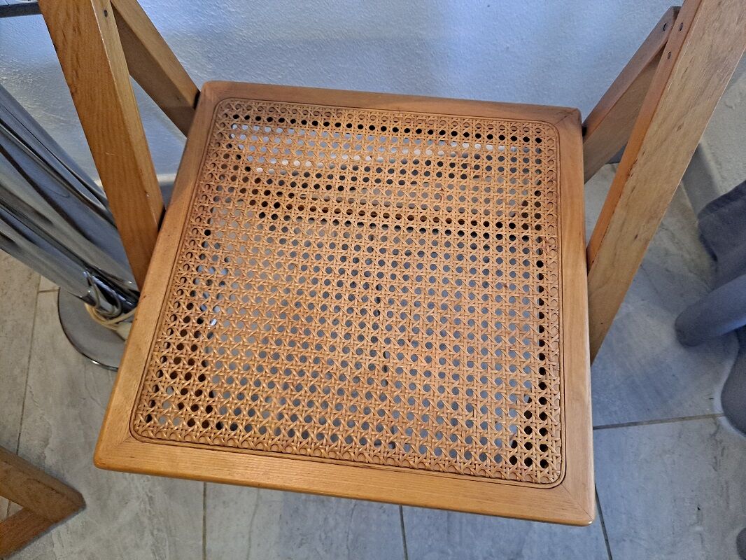 Ensemble de 4 chaises pliantes Aldo Jacober & Pierangela Beech & Cane Trieste