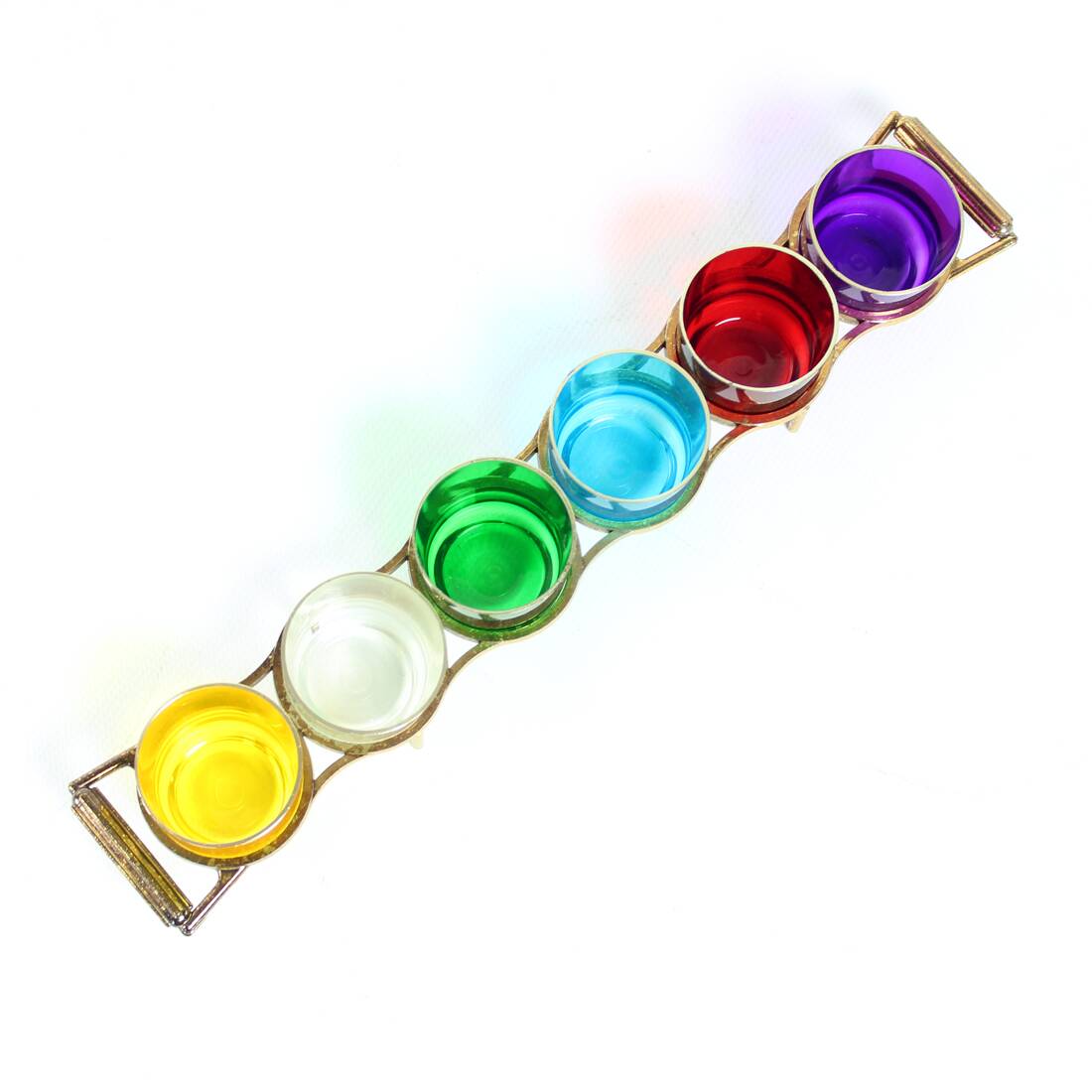 Shots vintage de liqueur arc-en-ciel, Tchécoslovaquie 1960