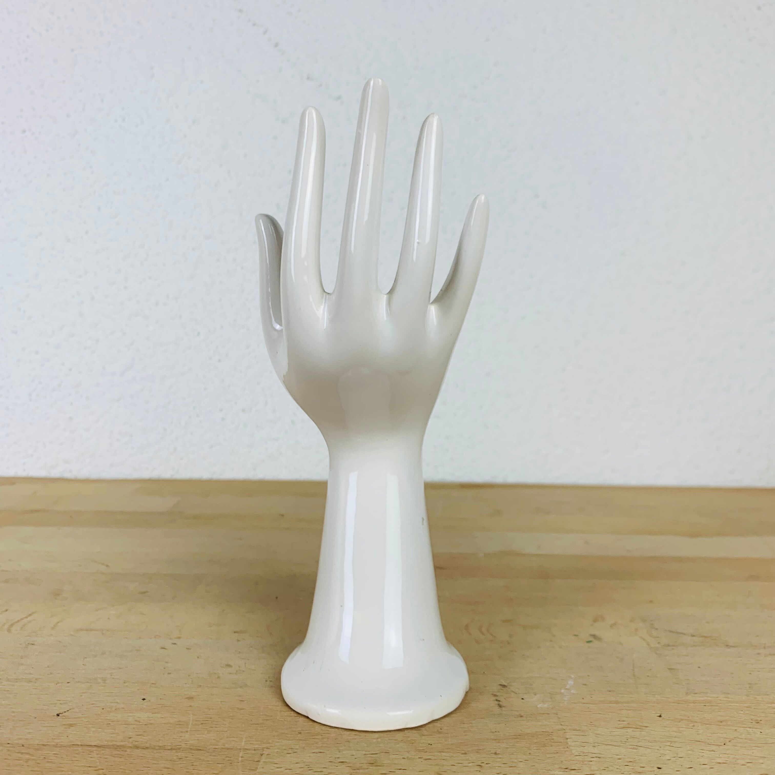 Hand ring soliflore white ceramic