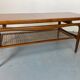 Mid-Century Danish Teak and Rattan Scandinavian Coffee Table, 1950s