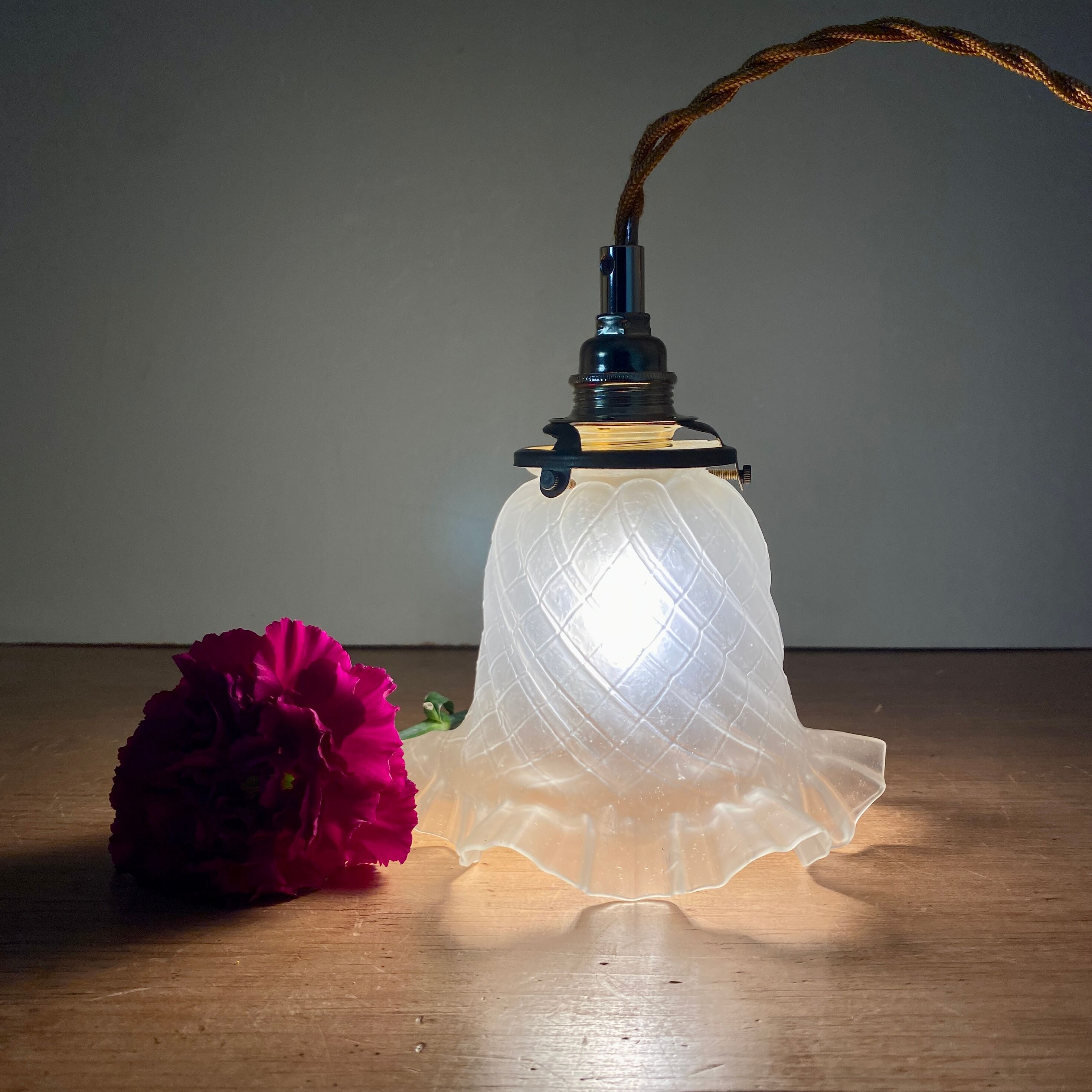 Vintage frosted glass tulip ride