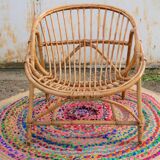"Shell" vintage armchair rattan