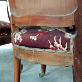 Ensemble de 4 fauteuils Louis Philippe, acajou blond, XIX°