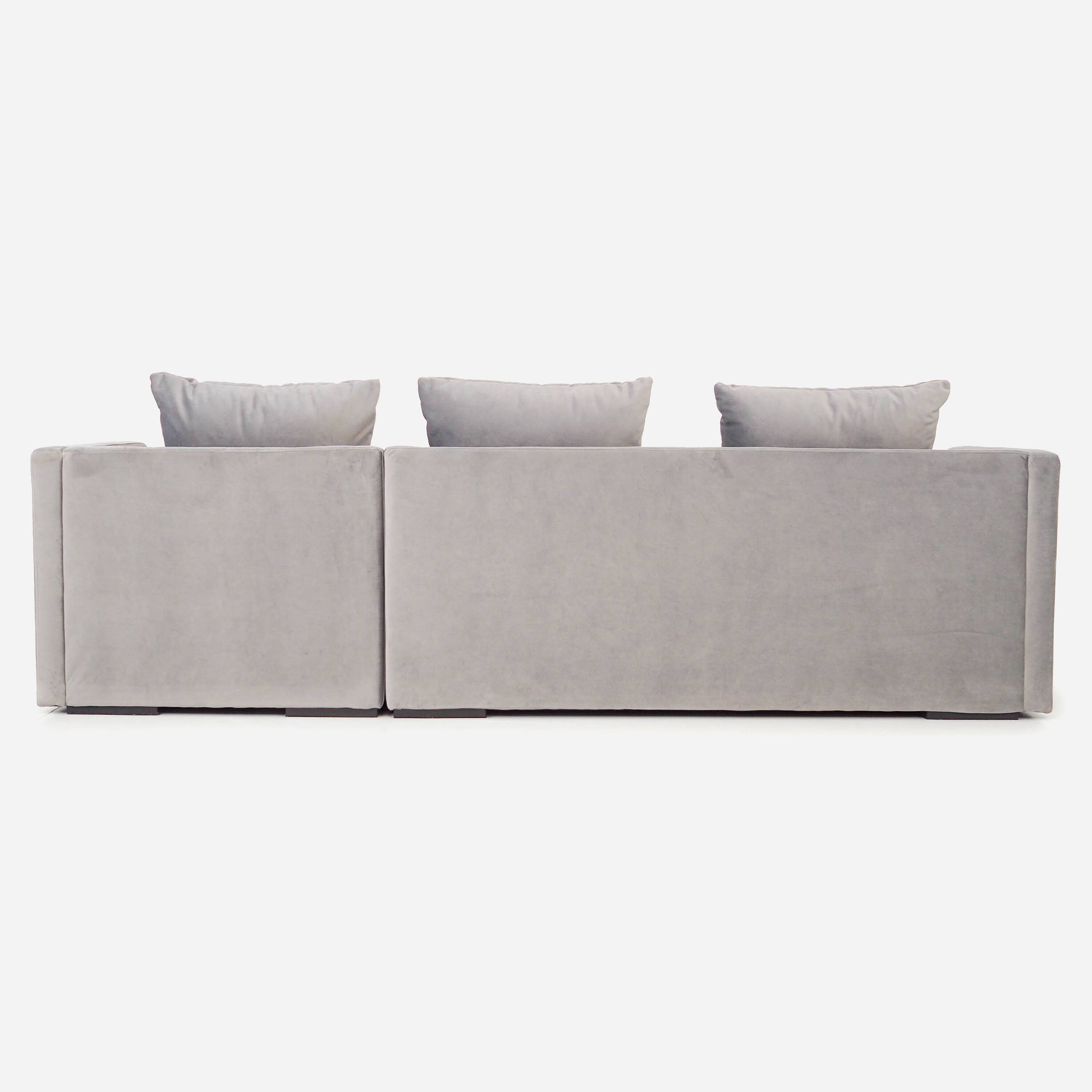 Corner sofa MALMO silver velour, Scandinavian design