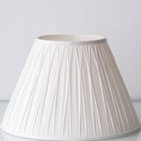 Chocolate glazed ceramic table lamp from Manises, Spain, 1960s with a new silk shade.