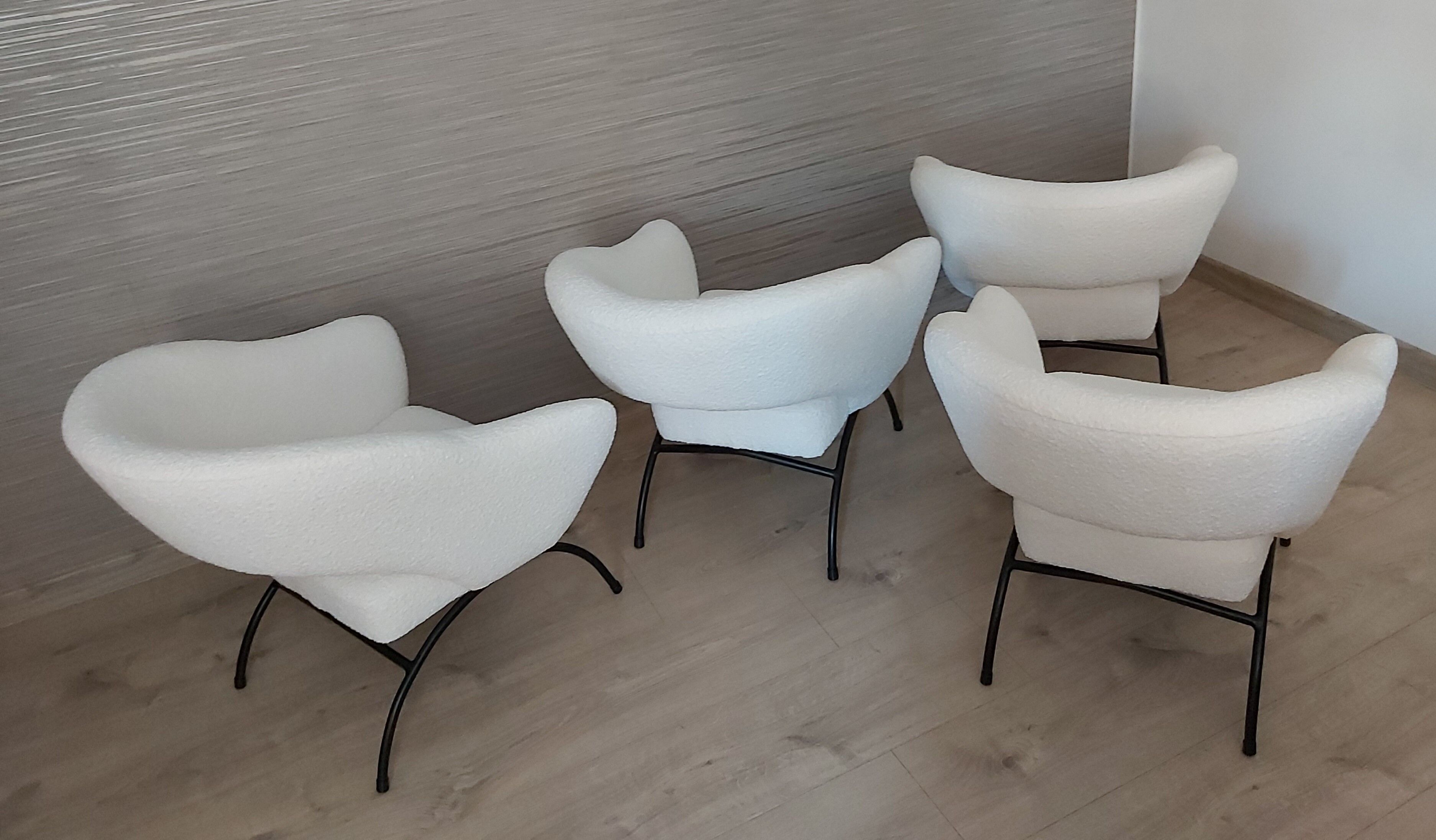 A set of four armchairs, Poland, 1960s