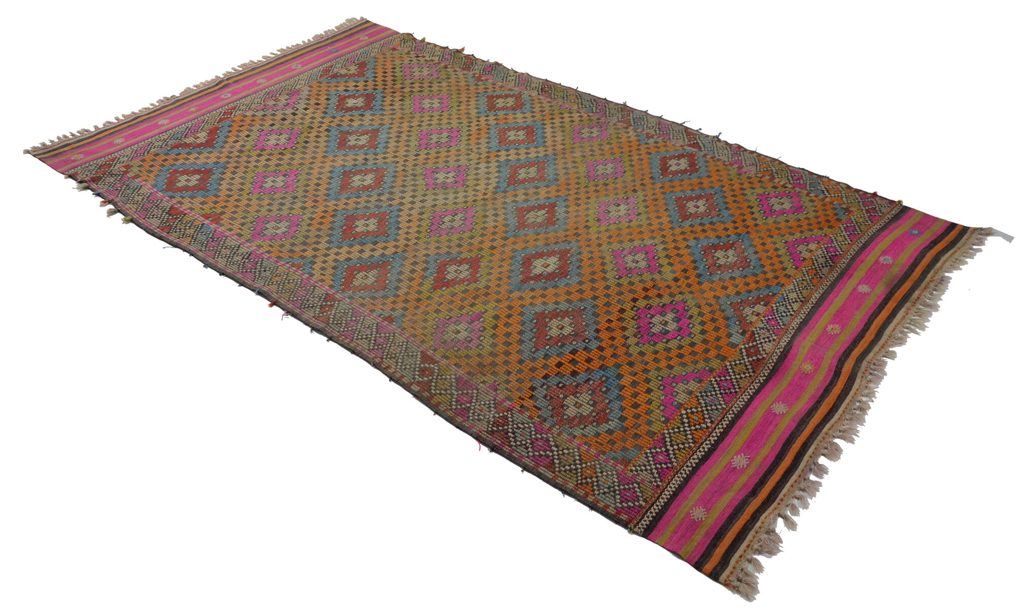 Vintage Turkish Oushak Kilim Rug 190x312 cm Handmade Wool