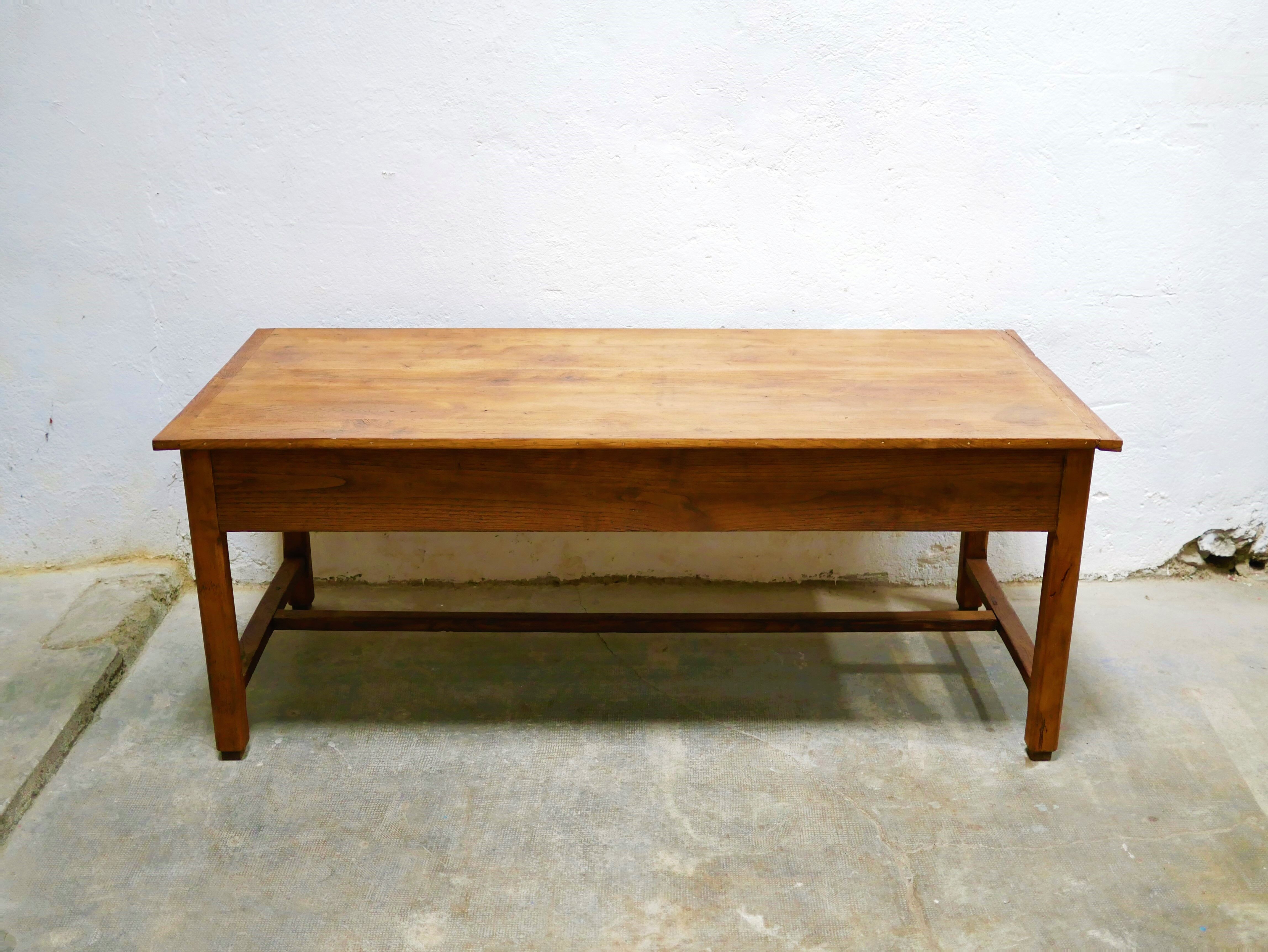 Vintage wooden farmhouse dining table
