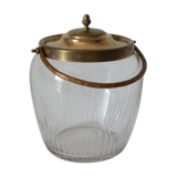 Old glass and brass cookie bucket