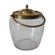 Old glass and brass cookie bucket