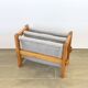 Magazine rack in wood and terry cloth, 1970