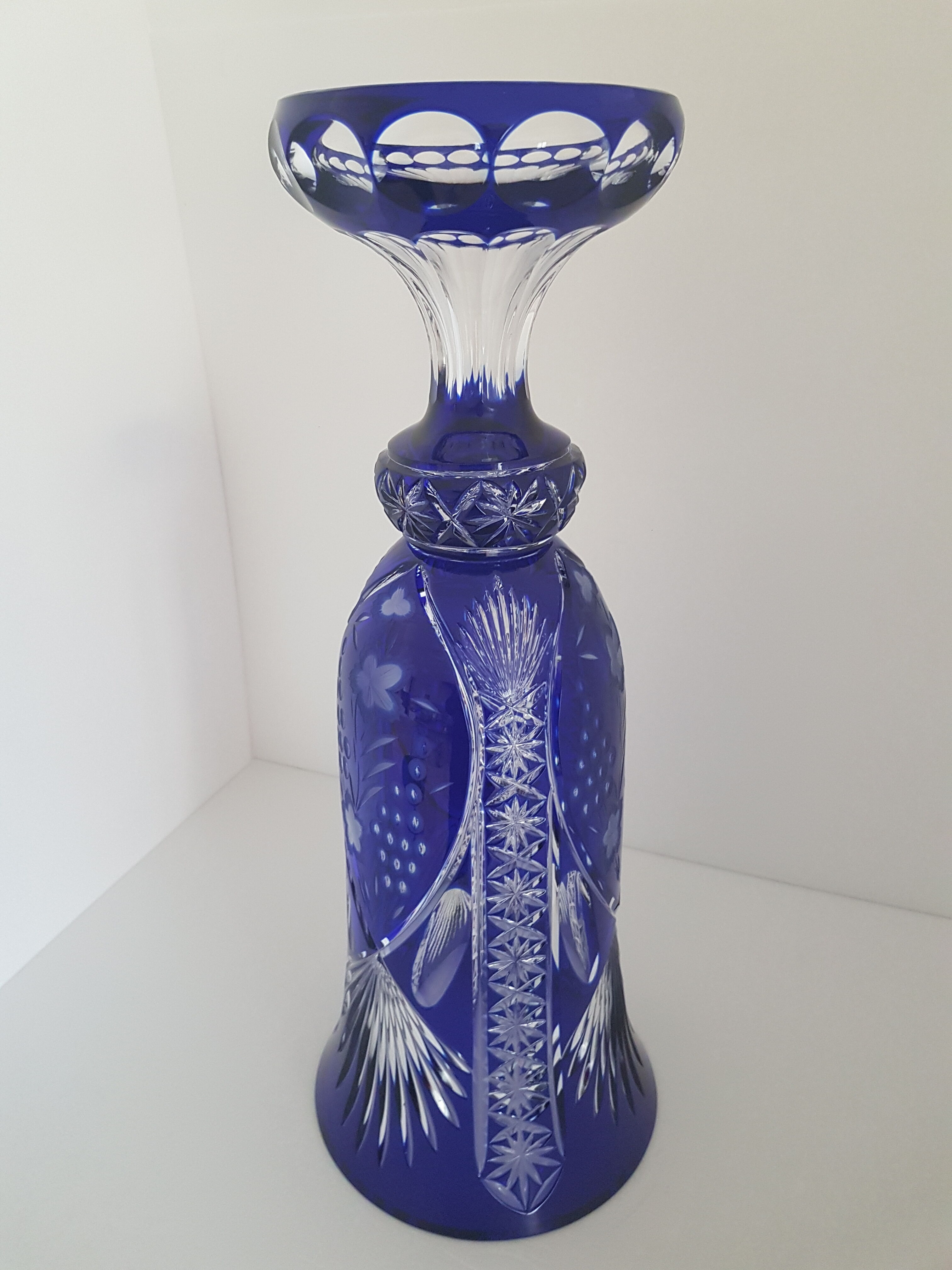 Vase bleu cristallery of lorraine - large model