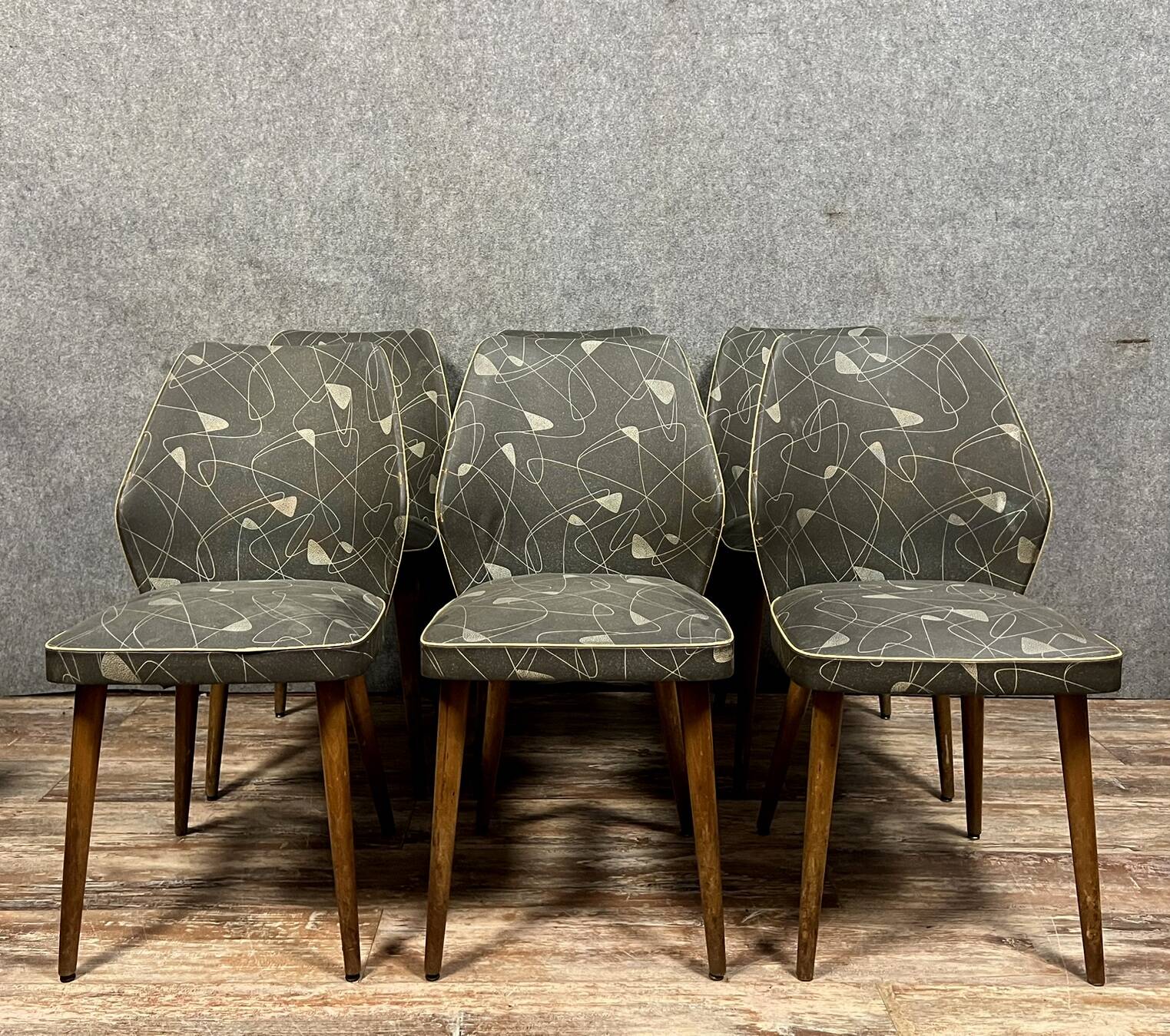 According to Oswald Haerdtl: series of six 60's designer chairs