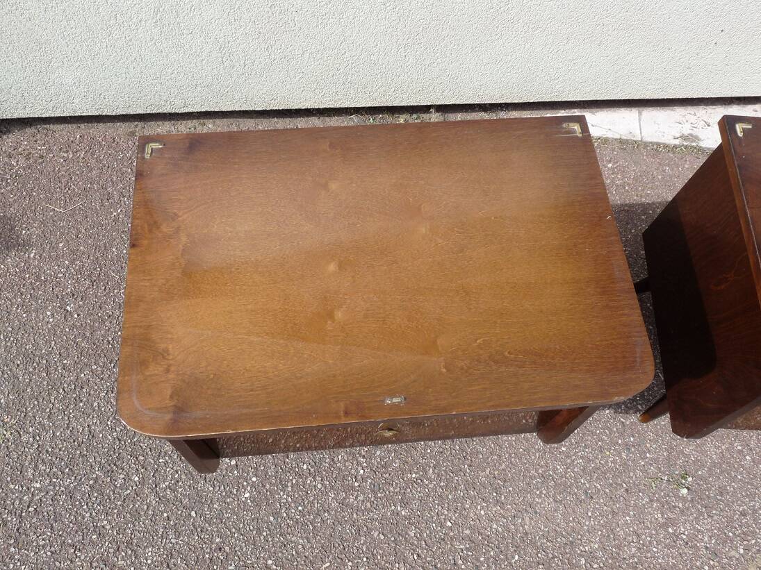 Small vintage sideboard + 2 bedside table - wood compass leg
