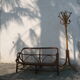 Vintage rattan bench