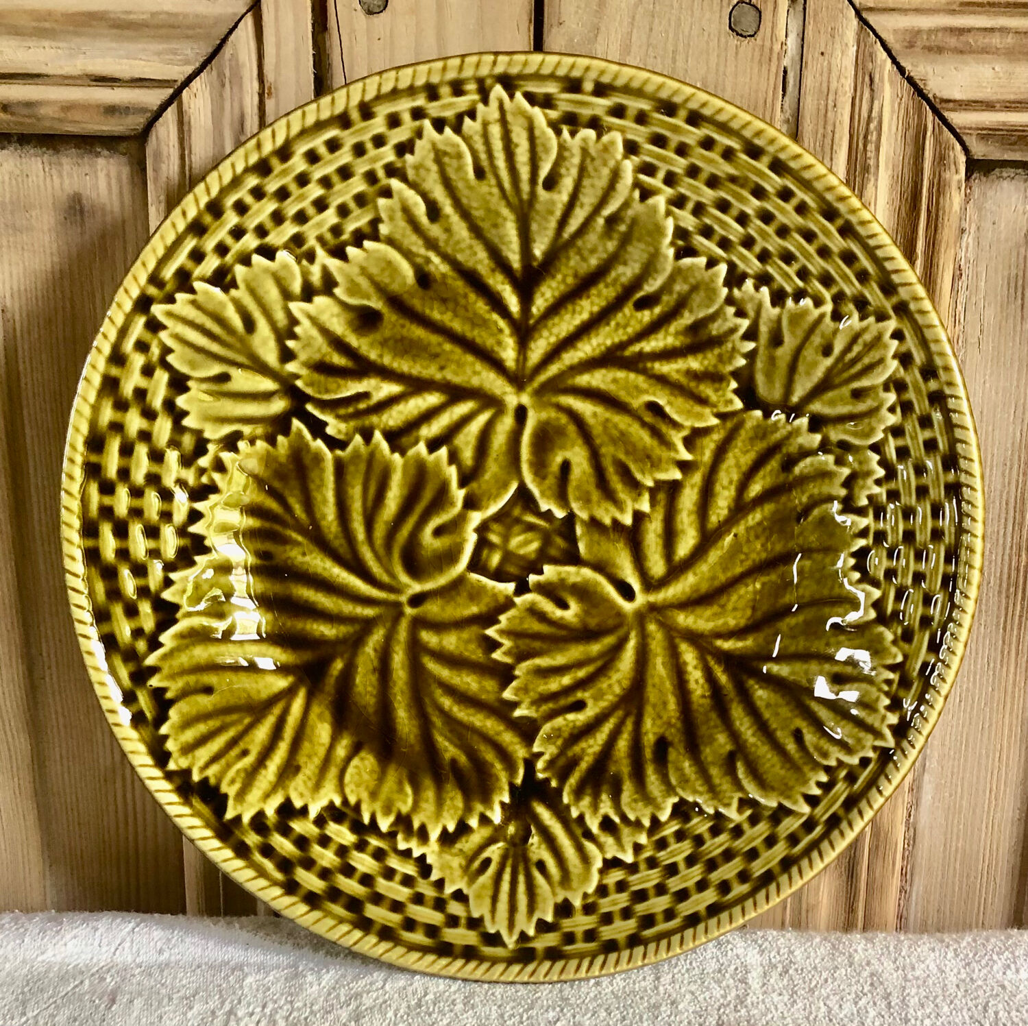 4 plates barbotine Gien