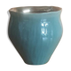 Vintage green and bronze ceramic pot cover vase