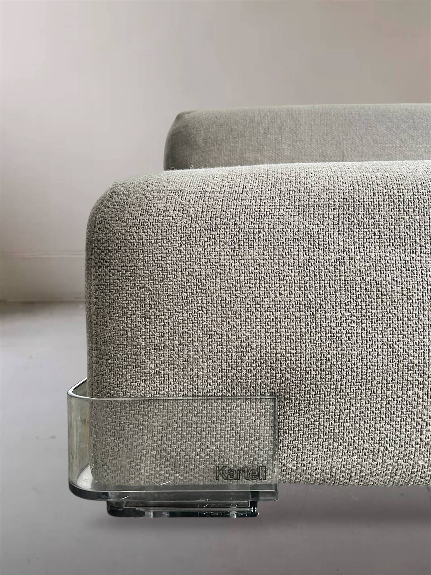 Plastics gray fabric armchair by Piero Lissoni for Kartell, 1970