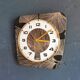 Vintage silent wall pendulum clock 60s trapeze "Gingko black gold"