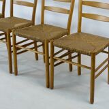 Chaises de salle à manger assises par Hein Salomonson années 1950, Set de 4