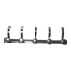 Aluminum vintage wall coat rack with 5 hooks, 1950s