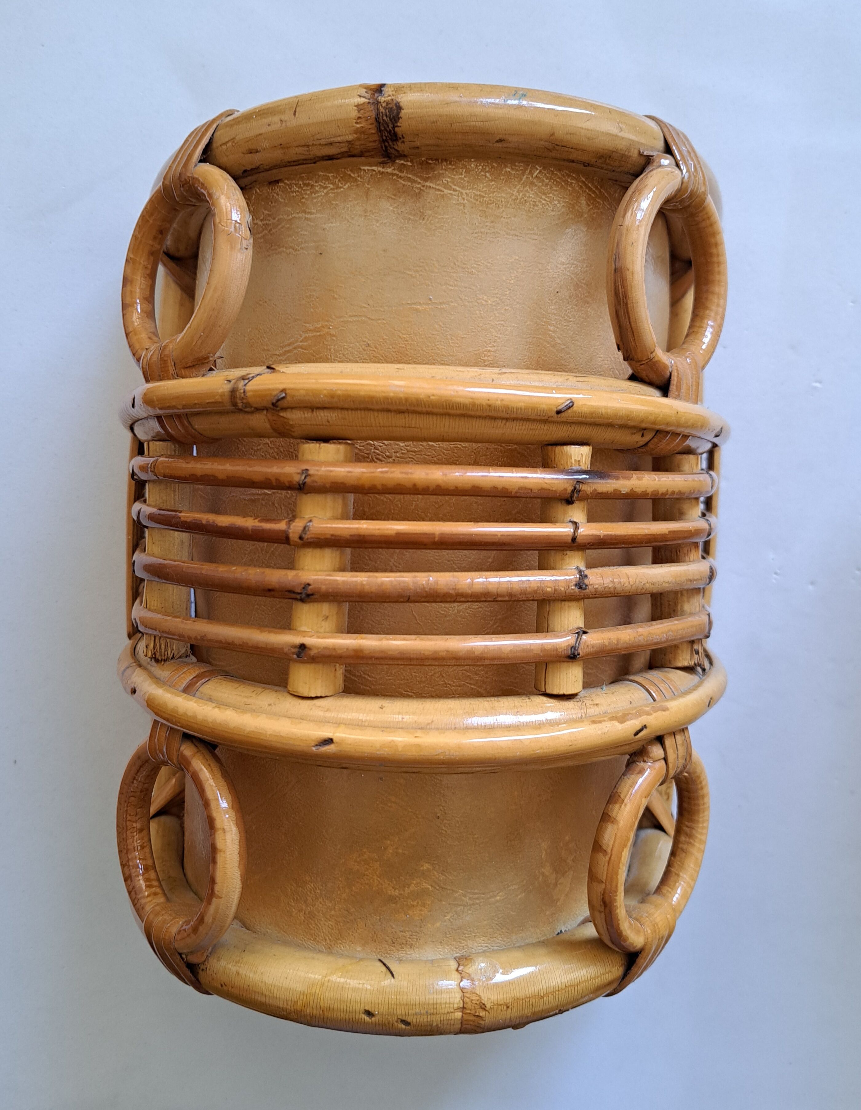 Pair of vintage bamboo sconces