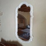 White patinated baroque mirror