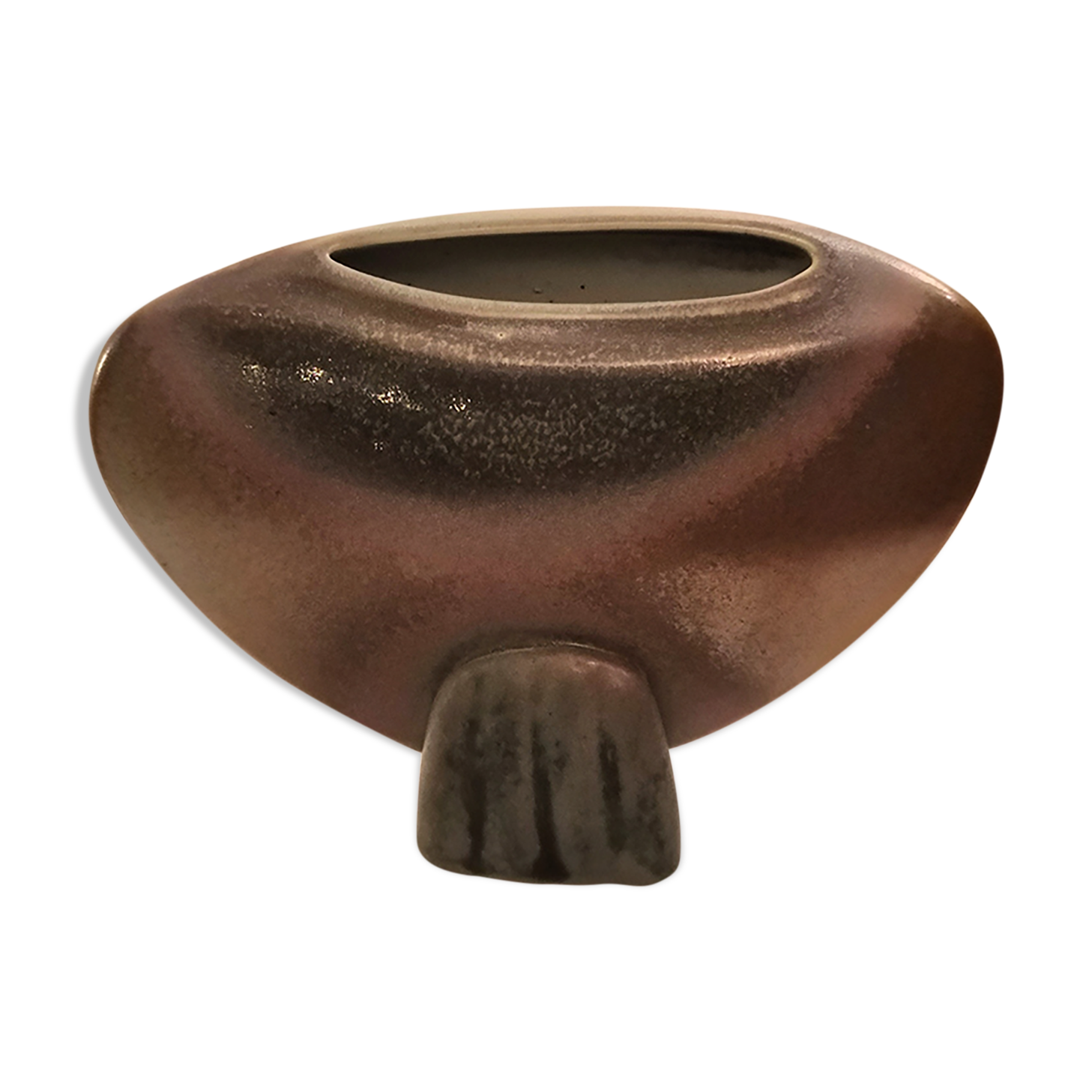 Ceramic lentil vase signed by a dove design 60s