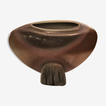 Céramique vase lentille signée par une colombe design années 60