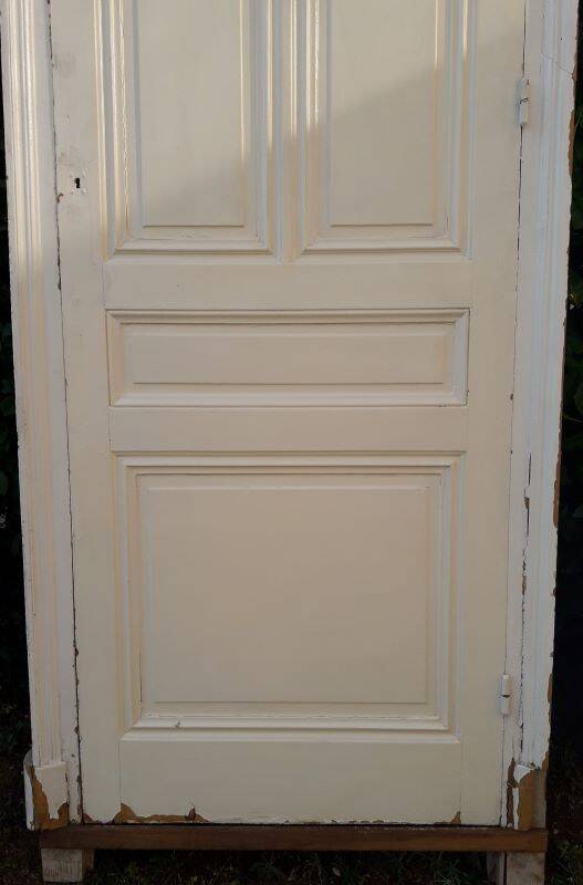 Haussmannian wardrobe door 82.5x261.5cm antique with frame