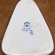 Ancienne pelle à gâteau Gien Renaissance fond bleu 1941/1950