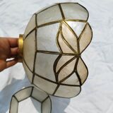 Set of 4 lampshade suspensions in mother-of-pearl