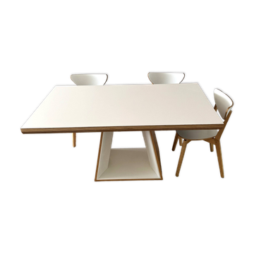 Table extensible Mood T1202 — Mobitec — Fenix blanc & noyer
