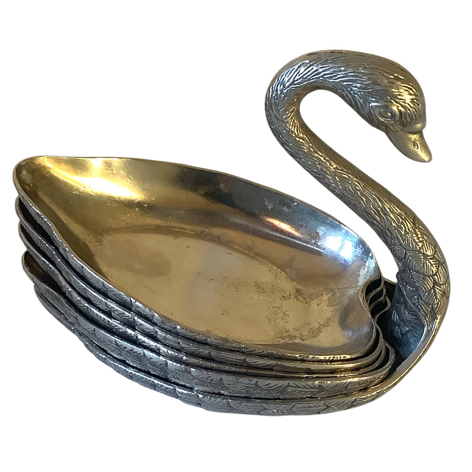 Set of 5 silver metal pocket emptiers