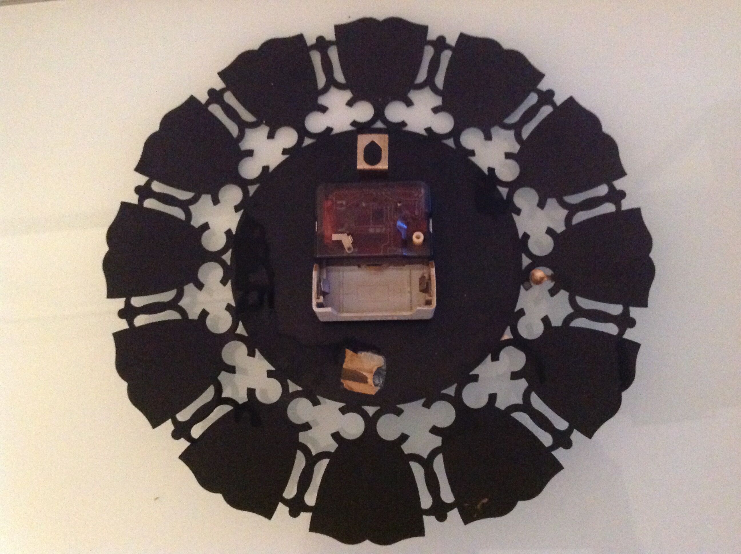 Black and gold metal clock by Meister Anker / vintage 60s-70s