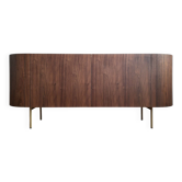 Aslen AMPM walnut sideboard, veneered and leather, designer furniture