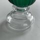 Vintage glass flower candle holder – green and transparent – large lantern
