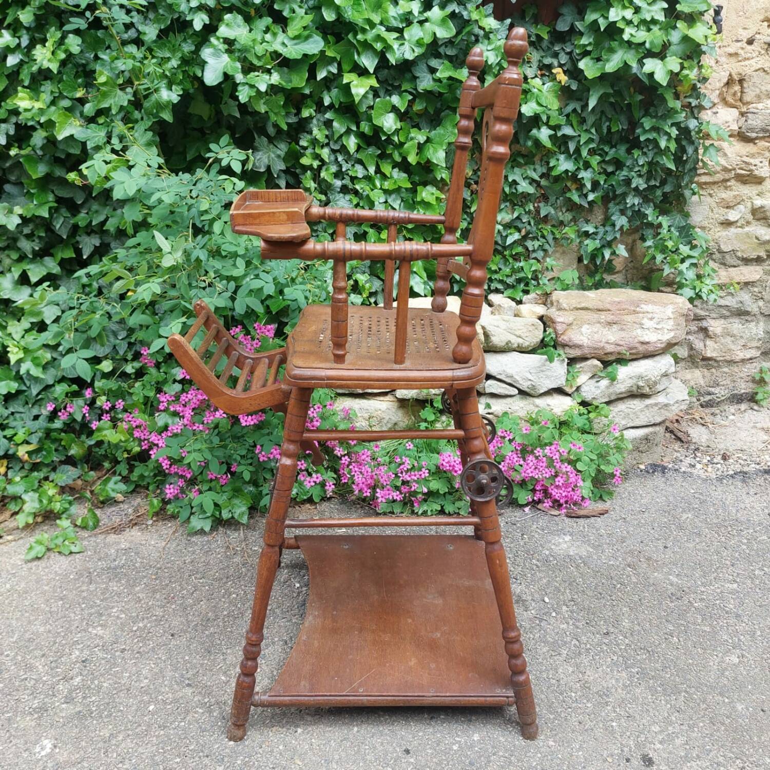 Antique high chair for baby and child