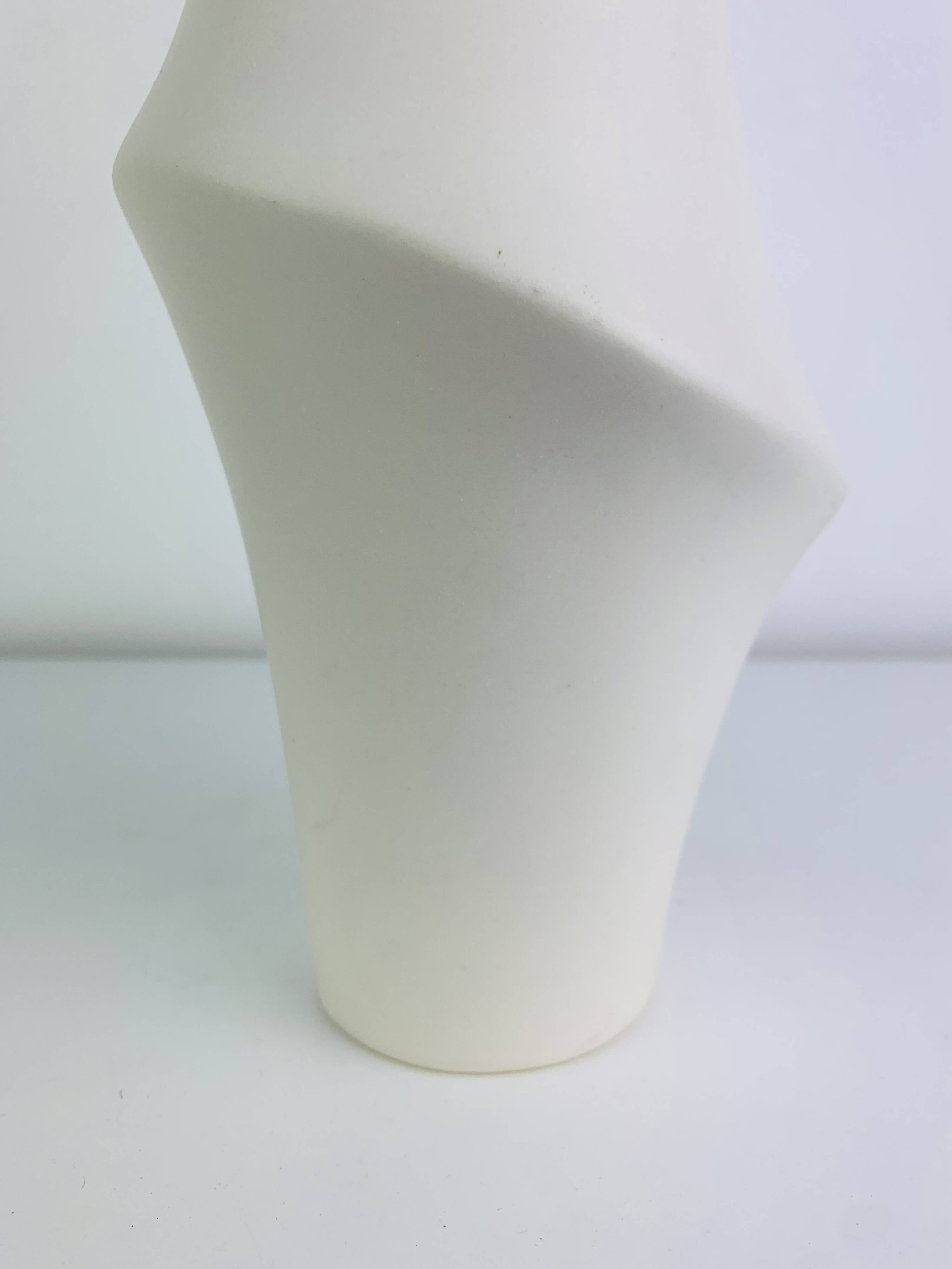 White ceramic vase, organic shape
